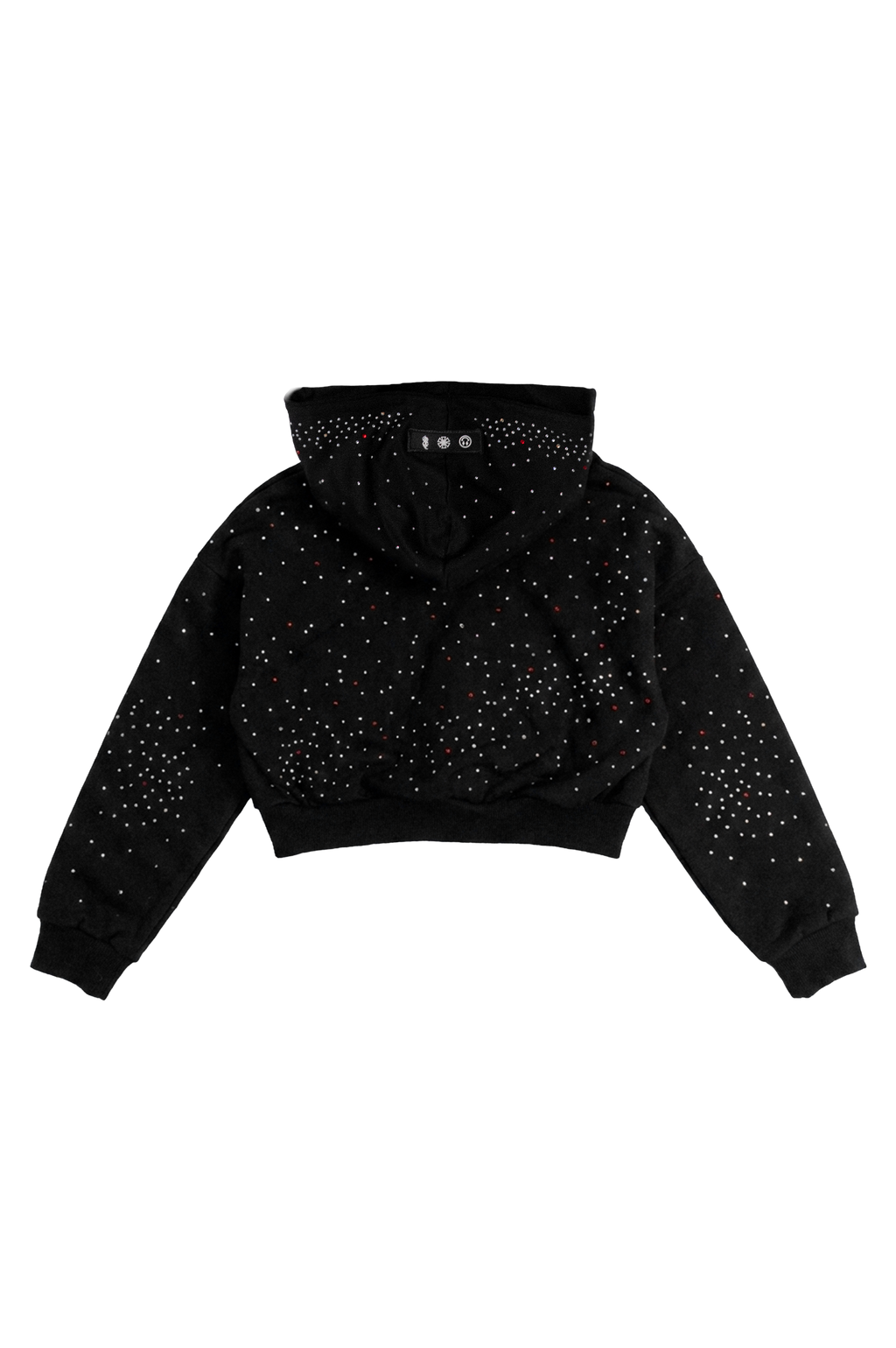 BLACK CROP HOODIE OMERTA