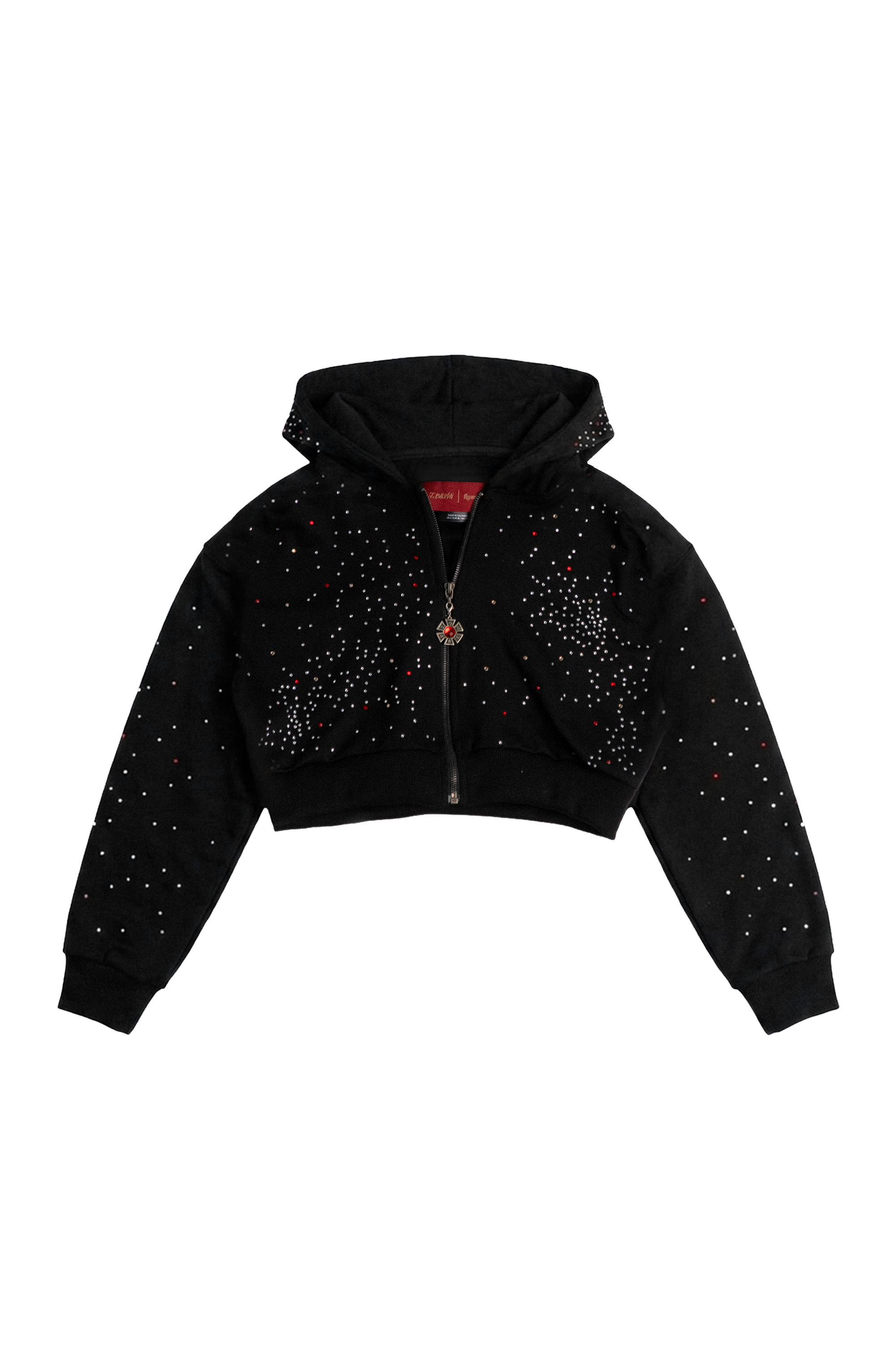 HOODIE CROP NEGRO OMERTA