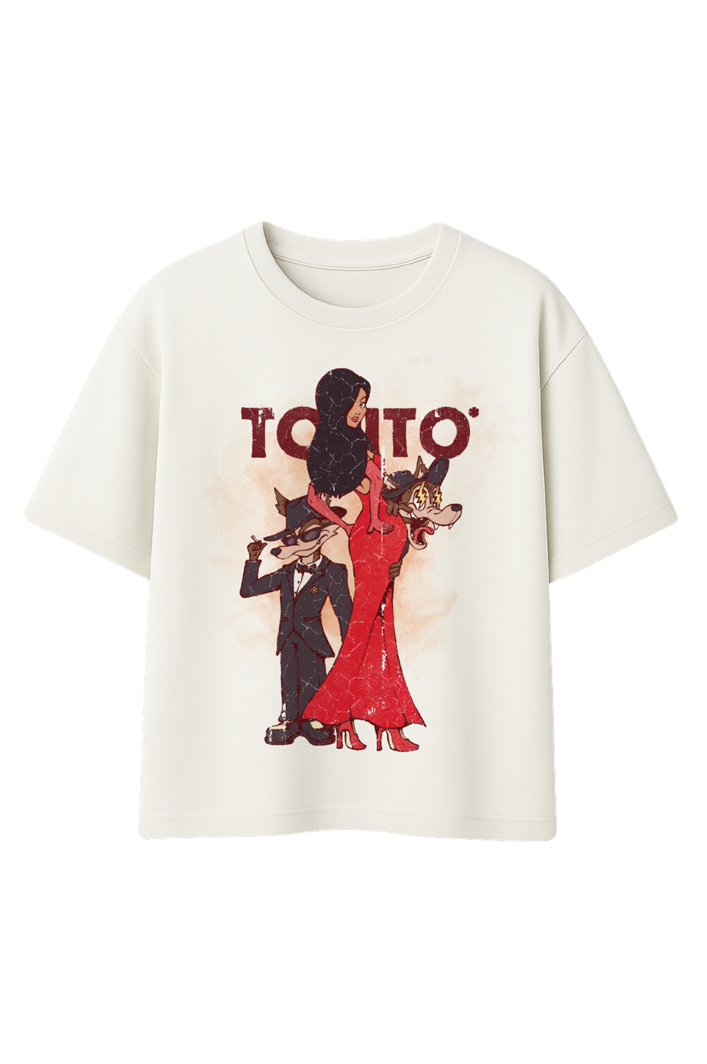 CAMISETA GRÁFICO TONTO MARFIL