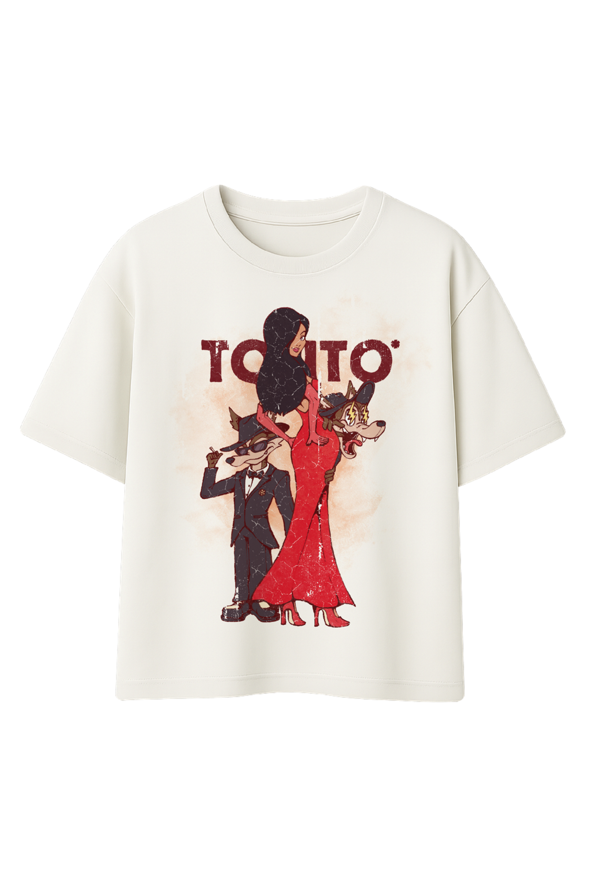CAMISETA GRÁFICO TONTO MARFIL
